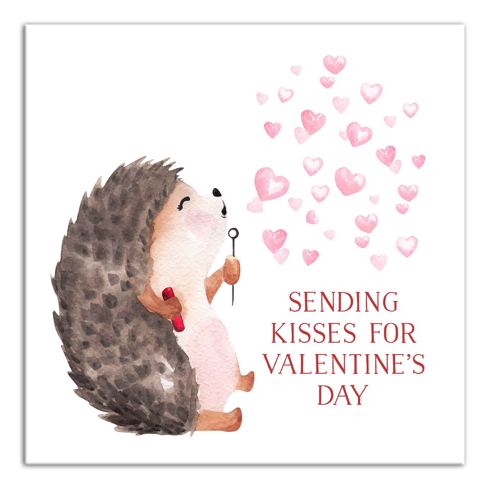 Hedgehog Heart Bubbles Canvas Wall Art